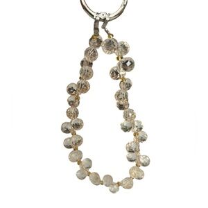 Elegant Pink Beaded Phone Charm w/ Tab